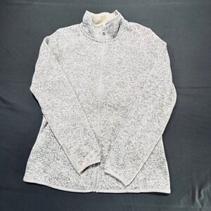 SWISS TECH Womens‎ Full Zip Soft Silver Speckled Fleece Jacket Size S Hiking